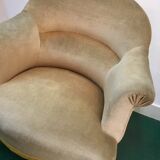 Armchair toad velvet vintage cream