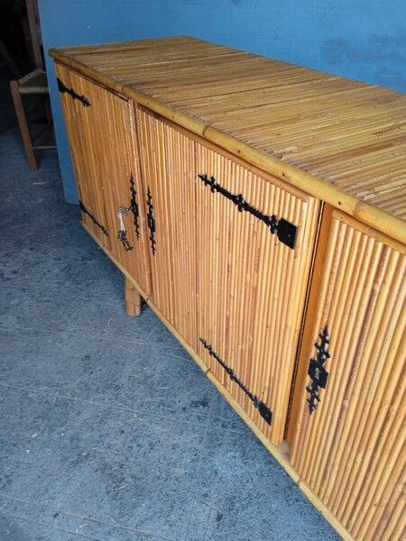 Enfilade en rotin époque 1950/60