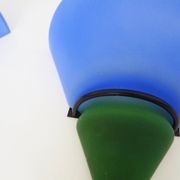 Pair of vintage Vandeheg Lotus blue and green wall sconces. 1980s