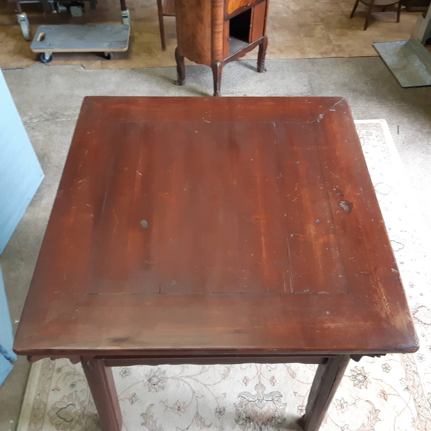 Red lacquered Asian table