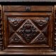 Coffre à linge de palier en hêtre et noyer massif, style louis xiii – fin xixe