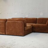 70s modular sofa, light brown velvet