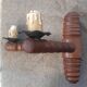 Brutalist turned wood wall light