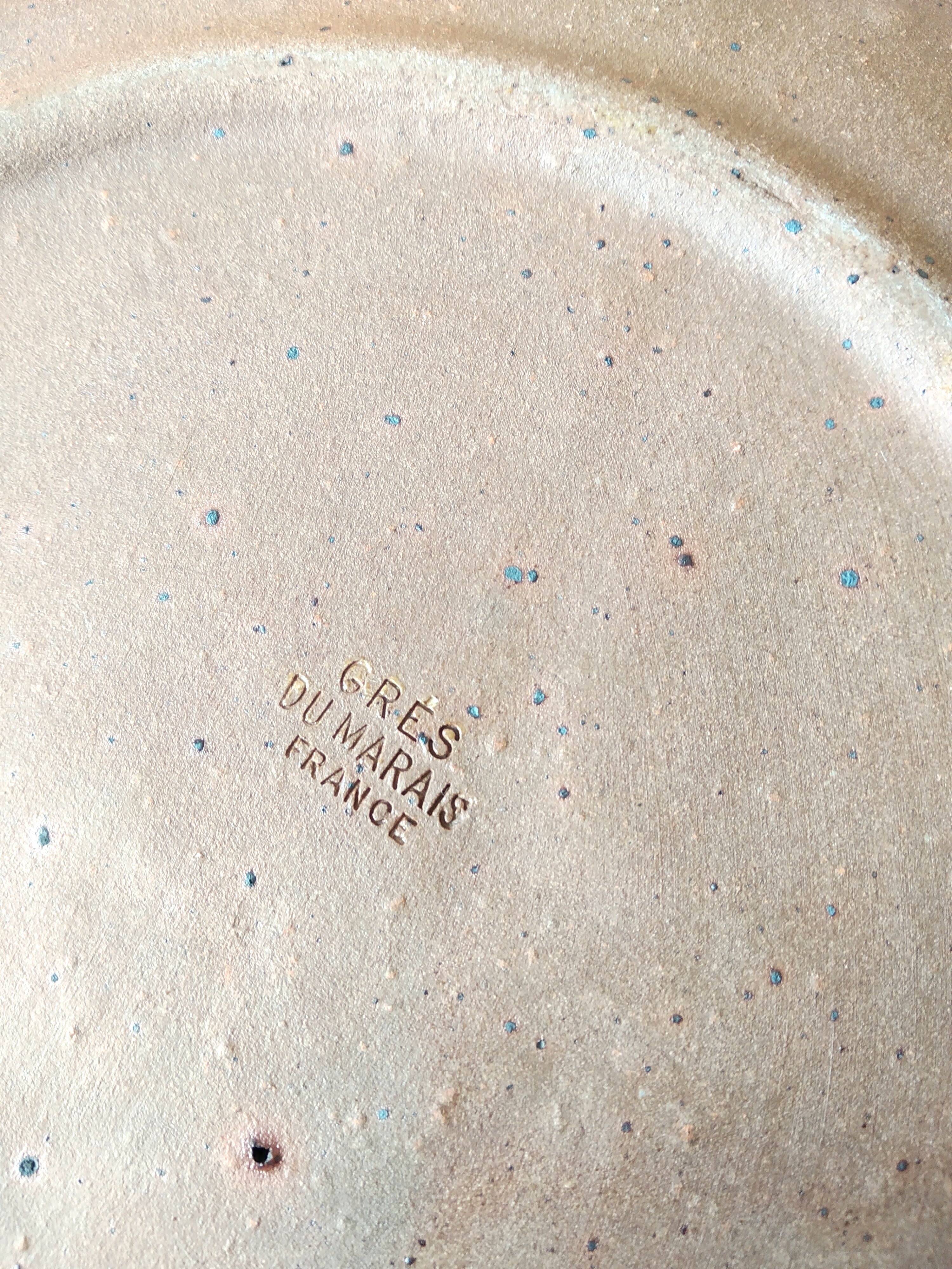 10 Vintage Grès du Marais compartment plates