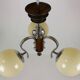 Bauhaus chrome & wood chandelier, 1940