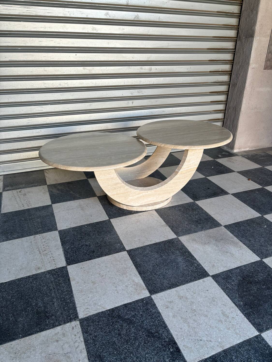 Italian travertine coffee table