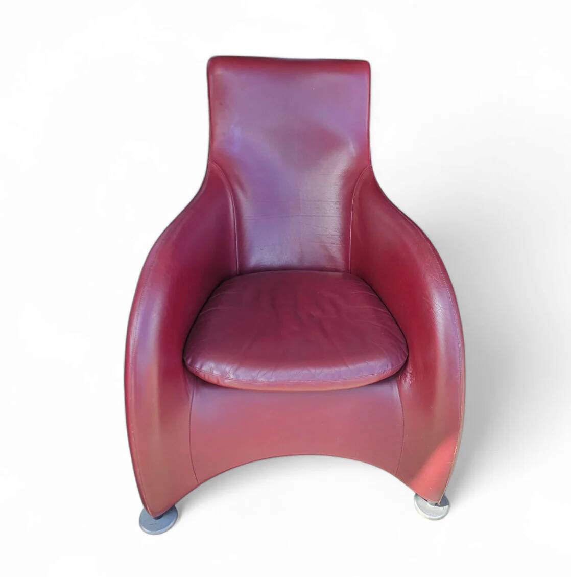 Fauteuil Montis / Gerard van den Berg / années 1990 / Cuir rouge bordeaux