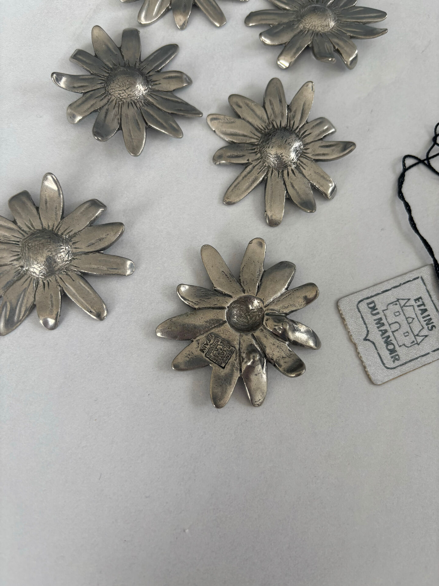 Set of 6 vintage silver-plated knife rests • Daisy flowers