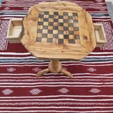 table d'échecs en bois d'olivier rustique