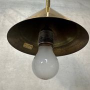 Vintage Glashütte Limburg pendant lamp – opaline and brass