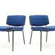 Pair of chairs royal blue Pierre Guariche for Meurop 1950 s