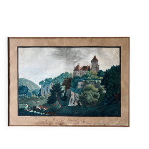 Tableau aquarelle xviII°