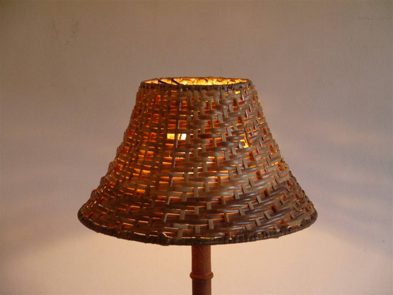 Danish lamp in teak and woven rattan 1960