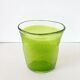 Large vintage green lemon bubble blown glass vase