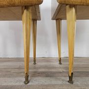 Pair of maple bedside tables from the 1950s with mirrored tops.