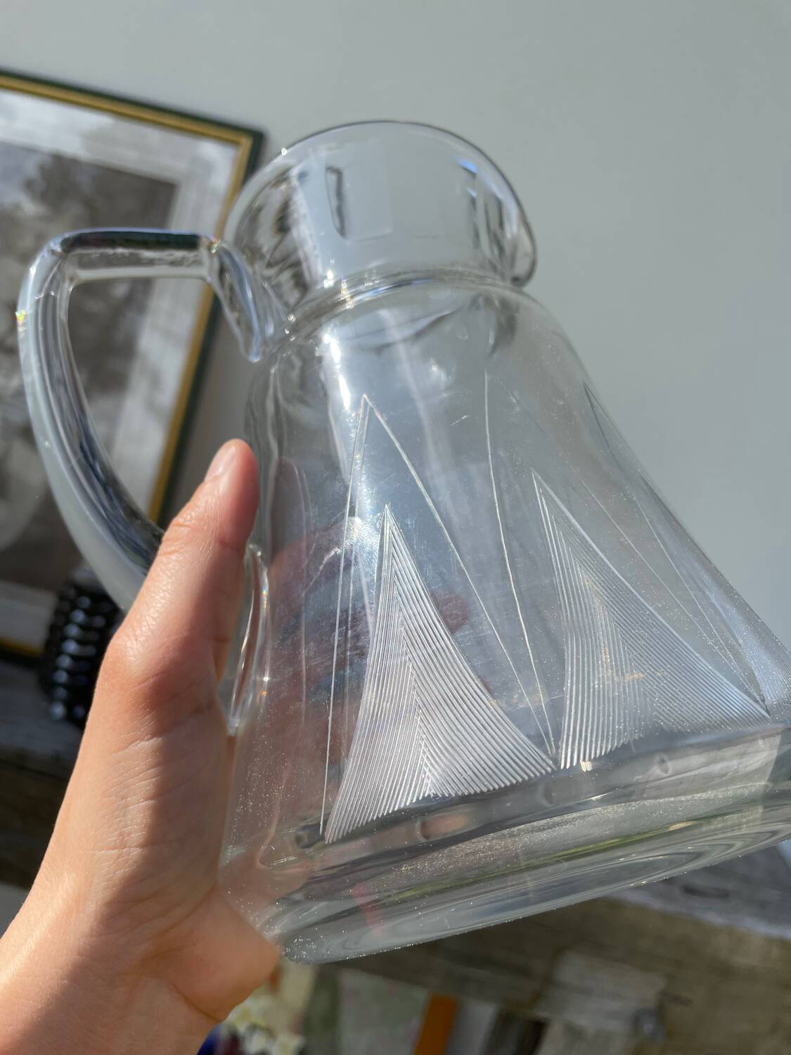 Art Deco glass pitcher