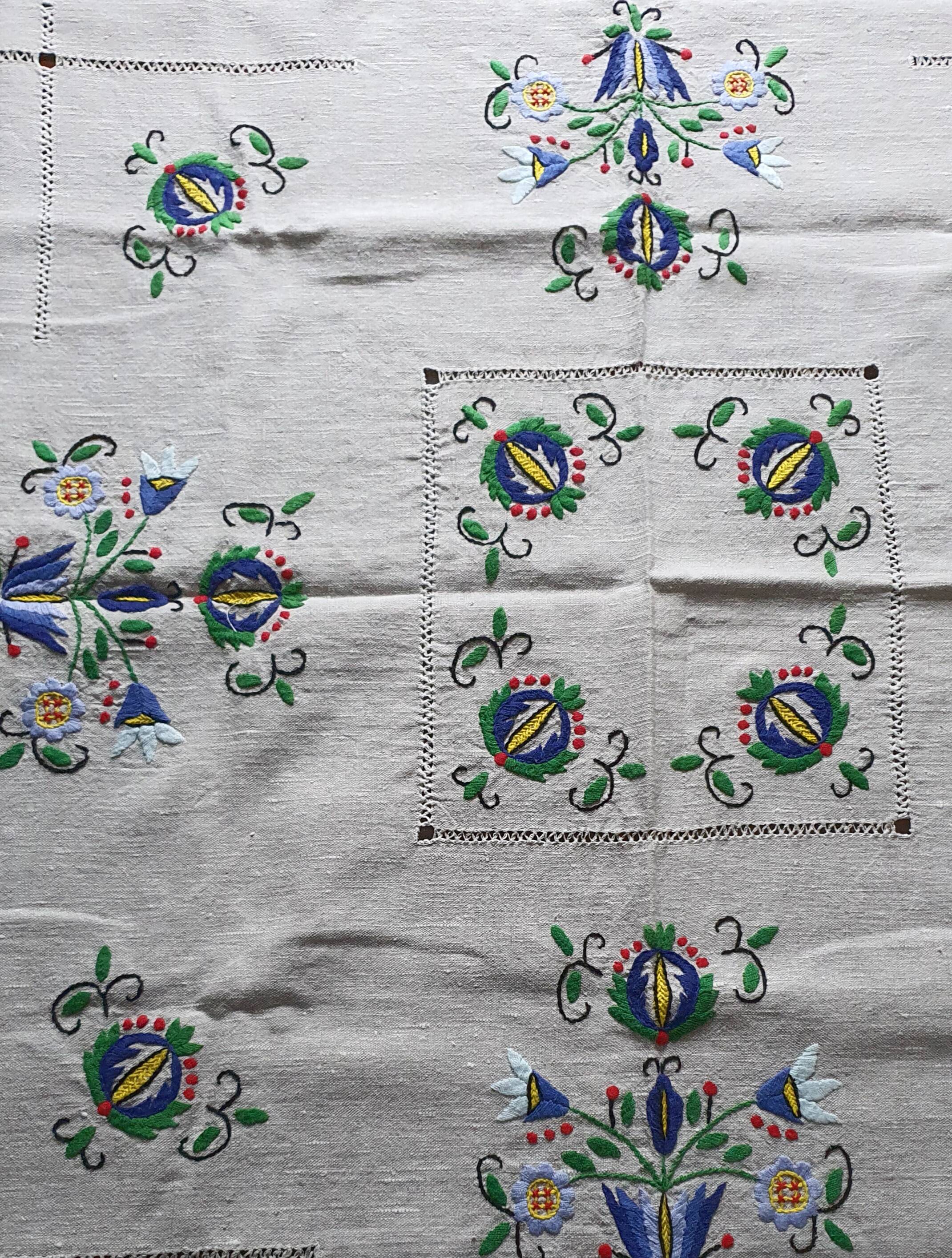 Hand embroidered tablecloth Polish crafts