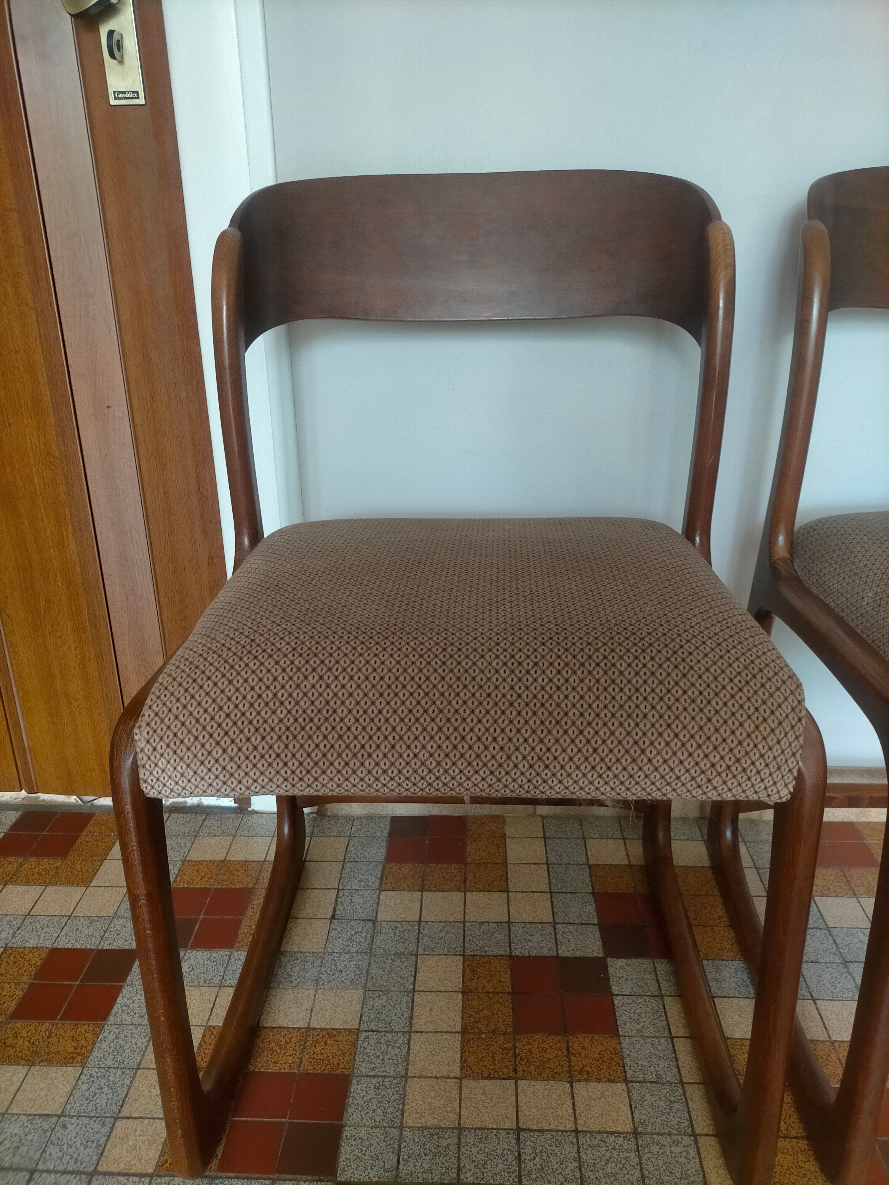 Scandinavian baumann sleigh chairs