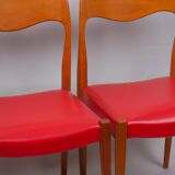 Scandinavian style chairs x2, 60s