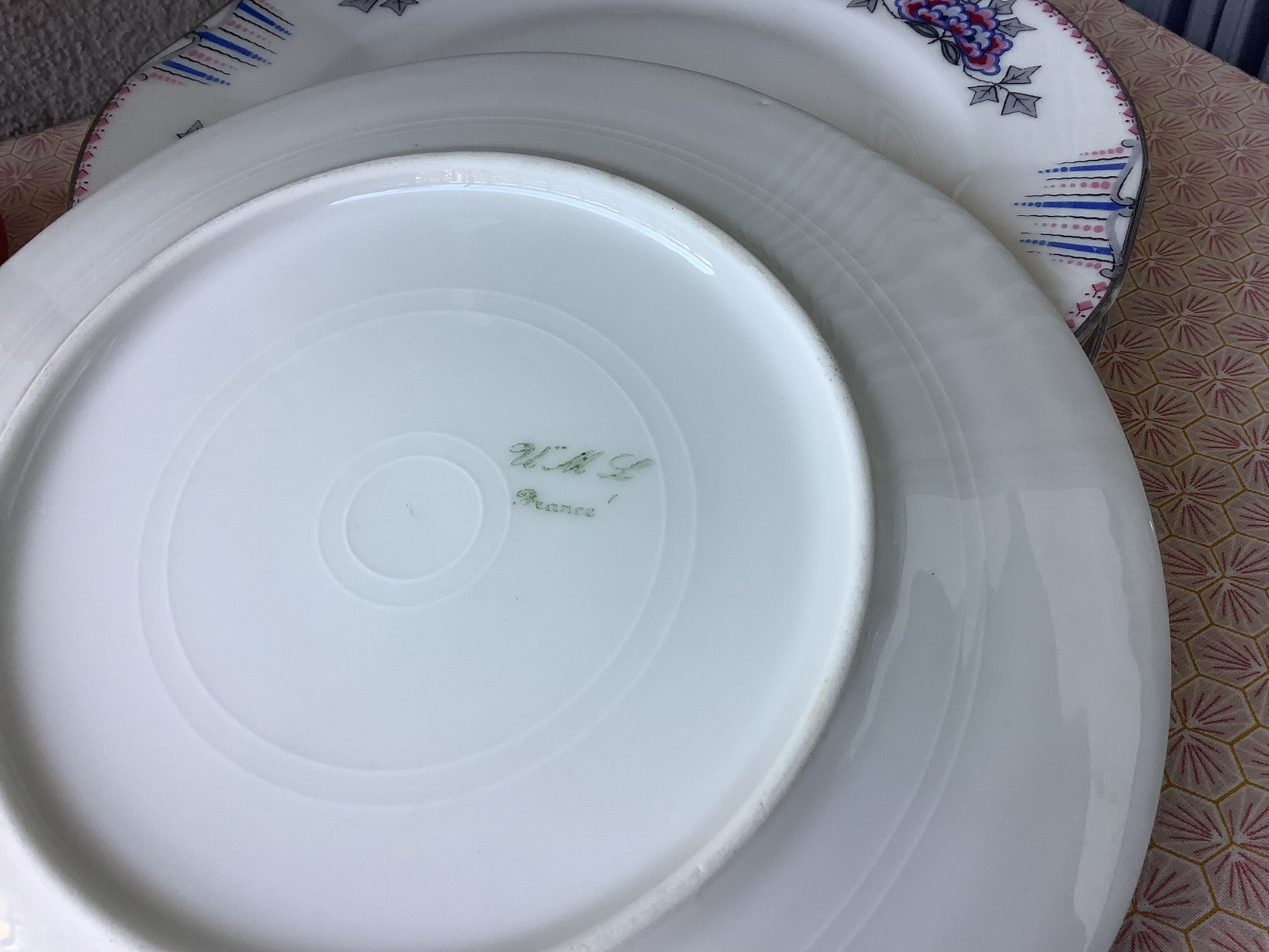 Limoges porcelain plates UML art deco