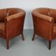 Vintage Dutch Leather Club Chairs, Set of 2