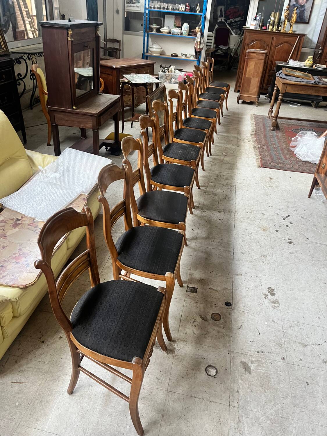 12 walnut chairs