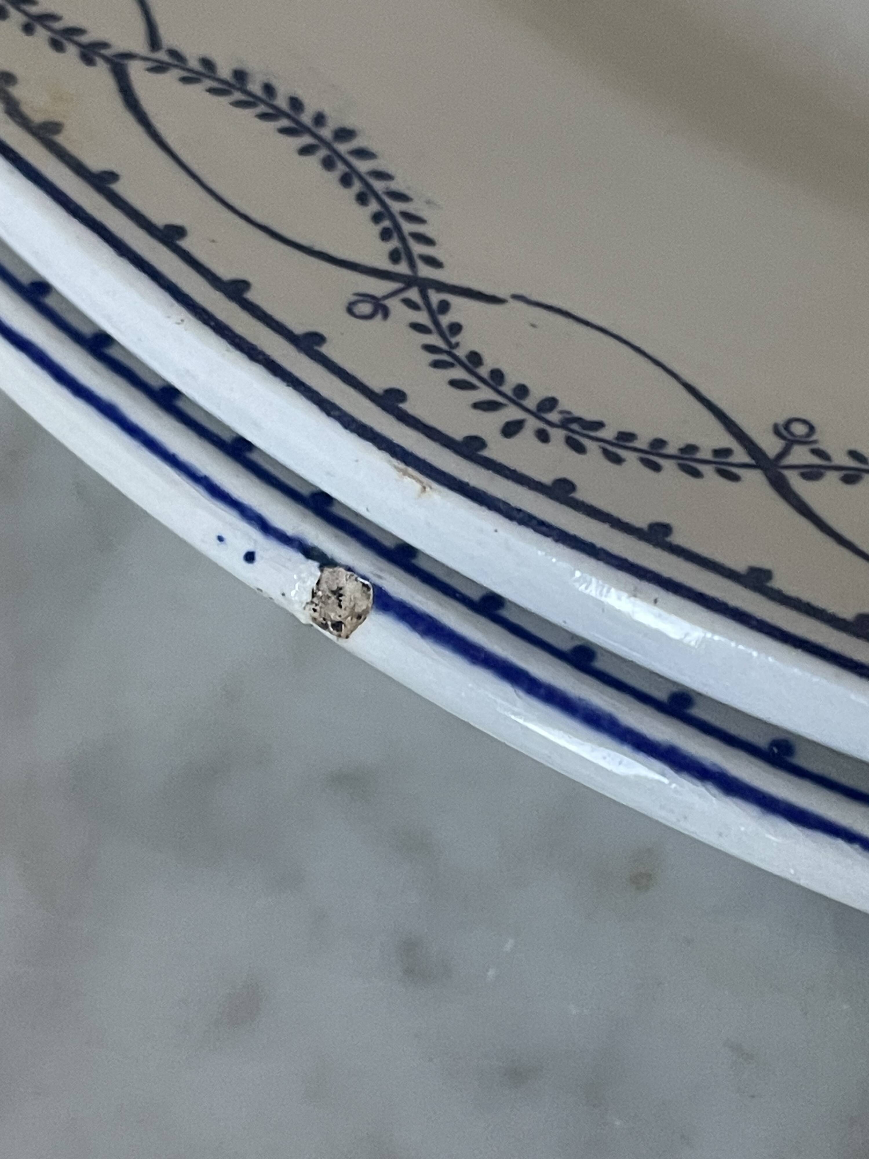 Pair of round dishes Boch La Louvière circa 1900