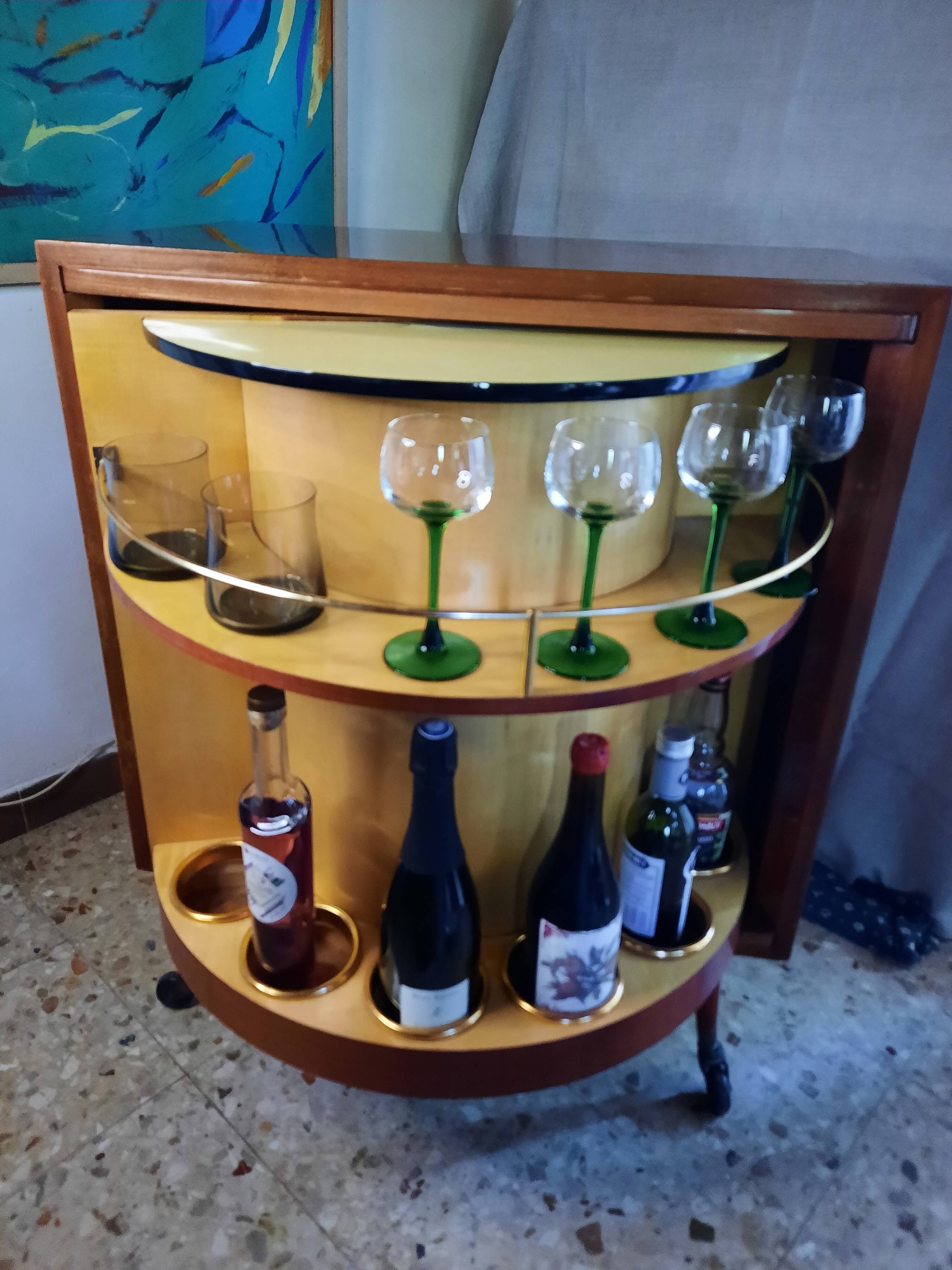1950s rotating bar cabinet