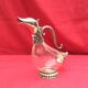 Carafe -duck in silver metal and glass signed