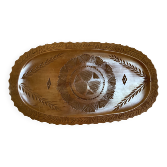 Black Forest style carved wooden tray