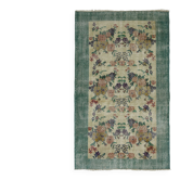 Tapis Turc Vintage Floral Beige Vert 194 x 109 cm