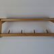 Mid-century Czechoslovak wooden wall coat rack with shelf, Uluv, 1970s