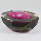 Flavio Poli Sommerso Caviar Murano Glass Bol Diamant par Seguso, Italie, années 1960