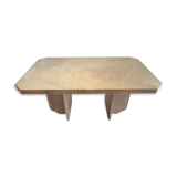 Engraved brass dining table attributed to Georges Mathias, 1975