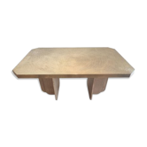 Table à manger en laiton gravé attribué à Georges Mathias, 1975