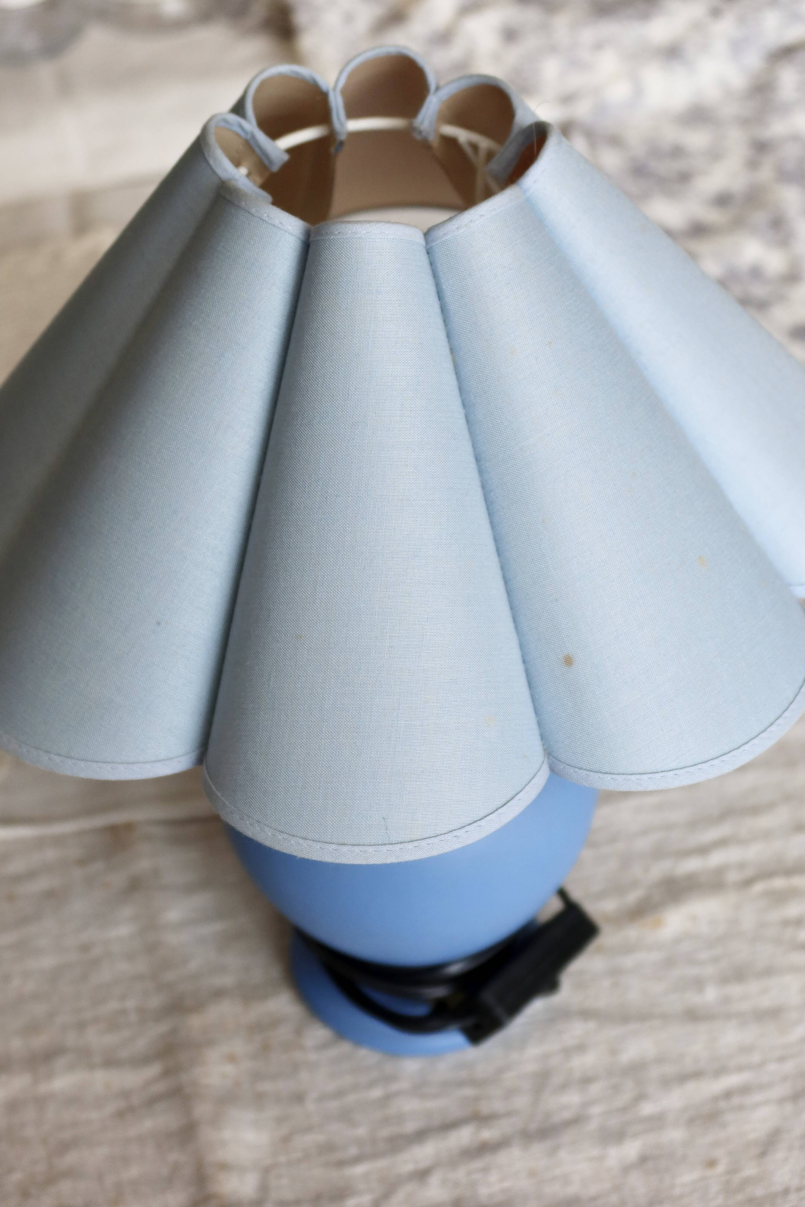 Vintage blue coastal style bedside lamp