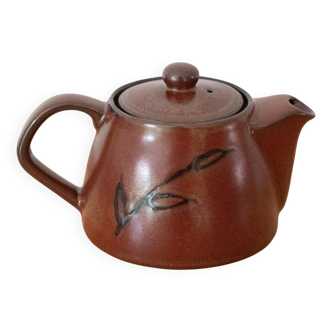 Ceramic Teapot, Flower Teapot, Brown Tea Pot, Alinea Fabrication Artisanale