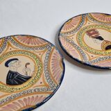 Pair of decorative plates Henriot Quimper, Soulac design, 1973, 18 cm