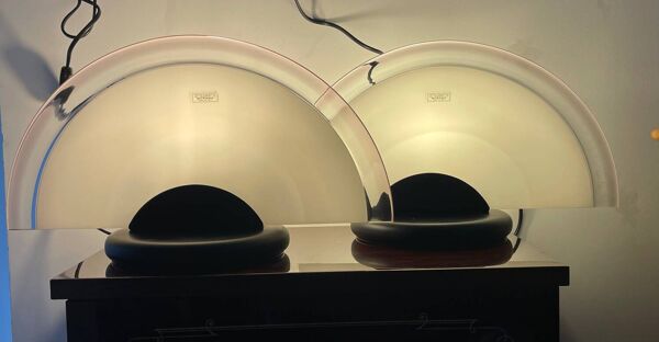 Paire de lampes demi-lune Murano li