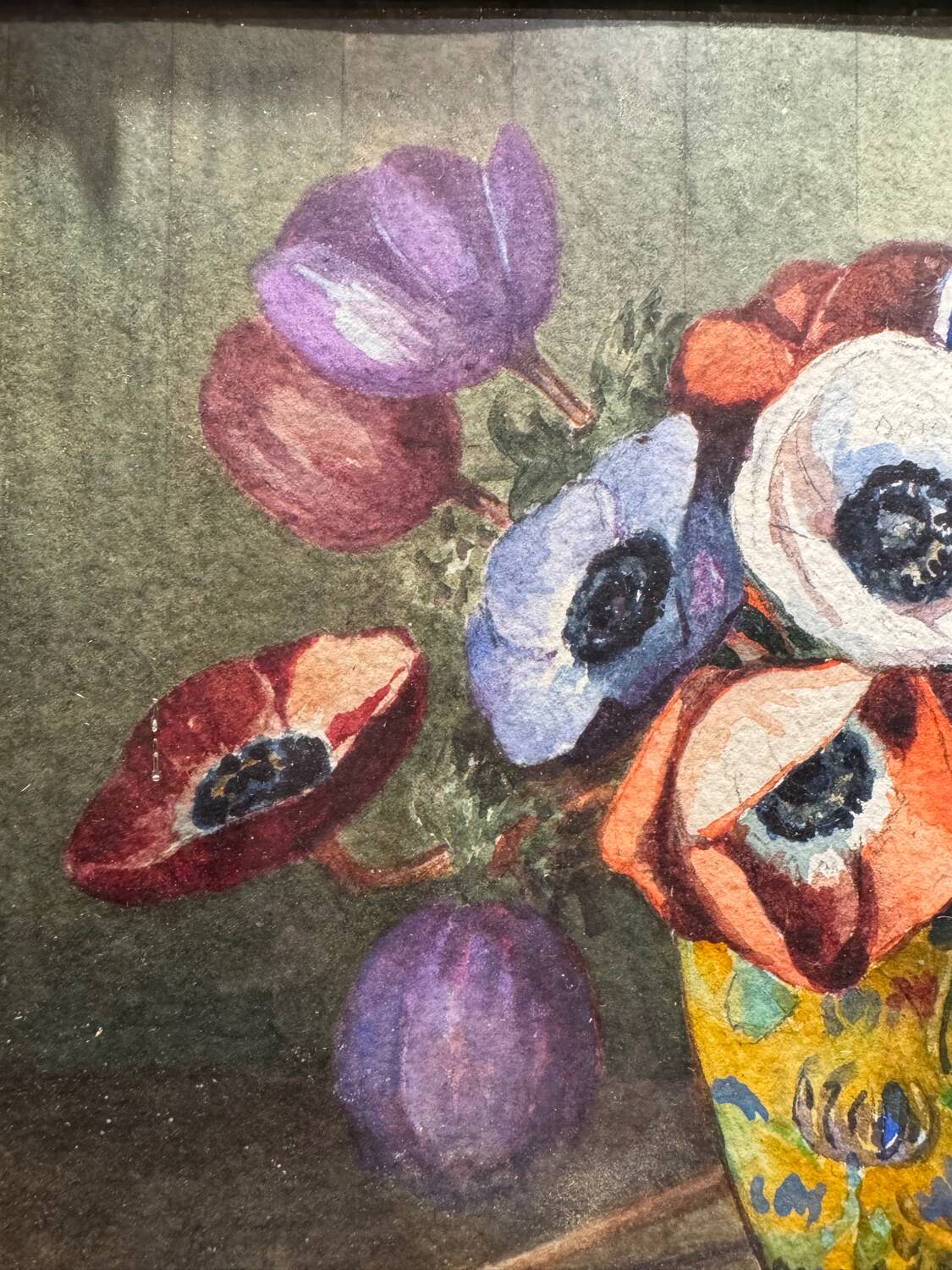 Still life with anemones, signed early 20th century