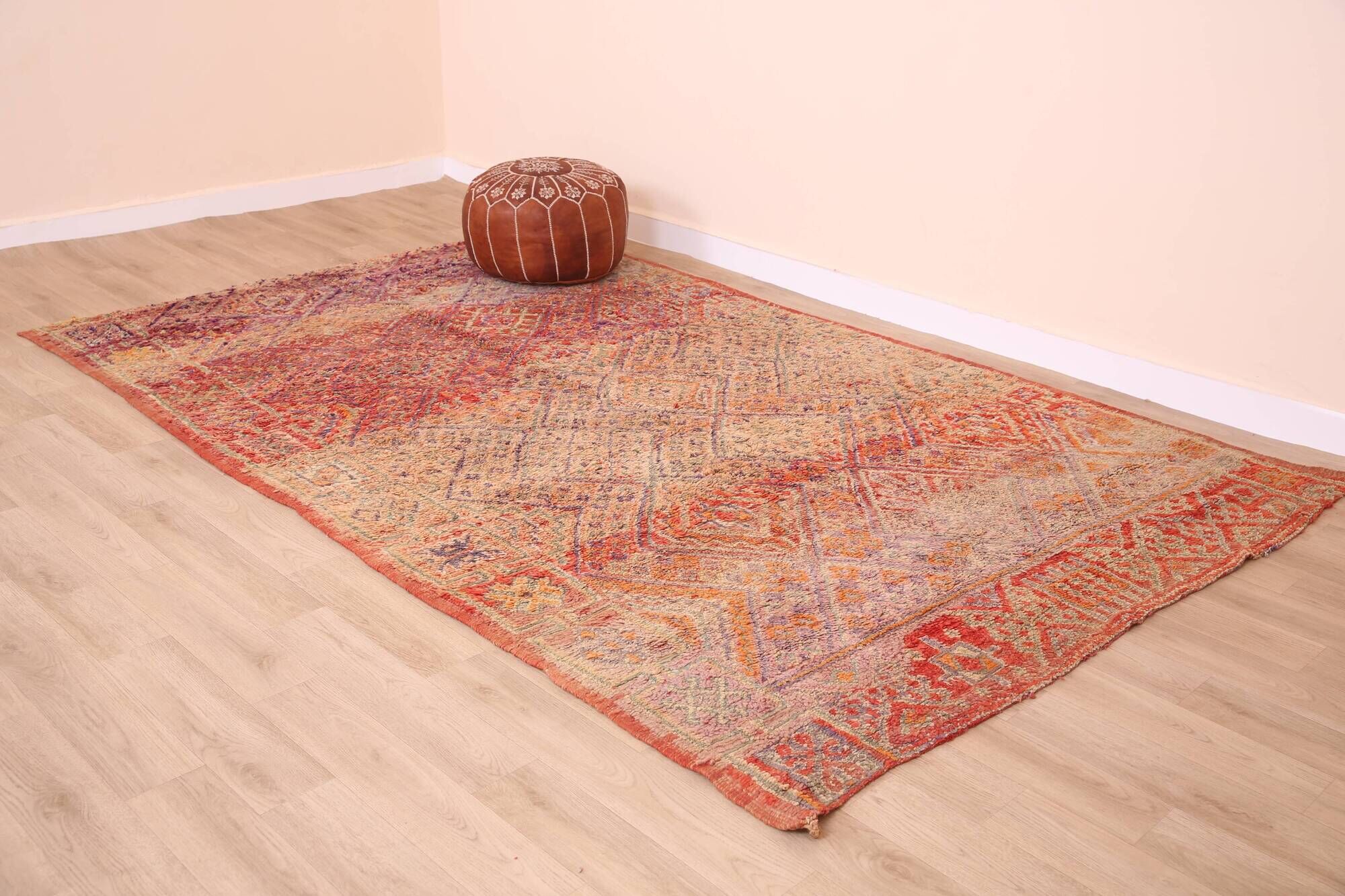 Vintage Moroccan Wool Rug 184 x 285 cm, Handmade Berber Rug, Old Rug Boho