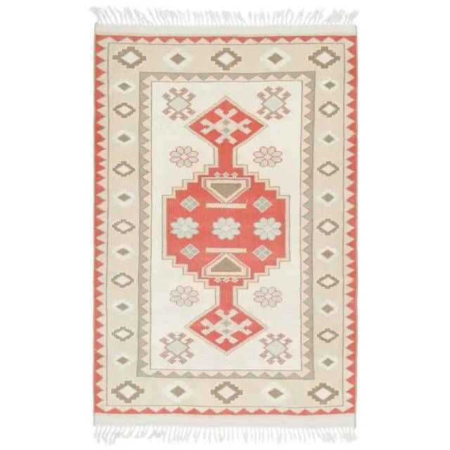 Vintage Turkish Oushak Handmade Wool Cotton Beige Area Rug 115x179