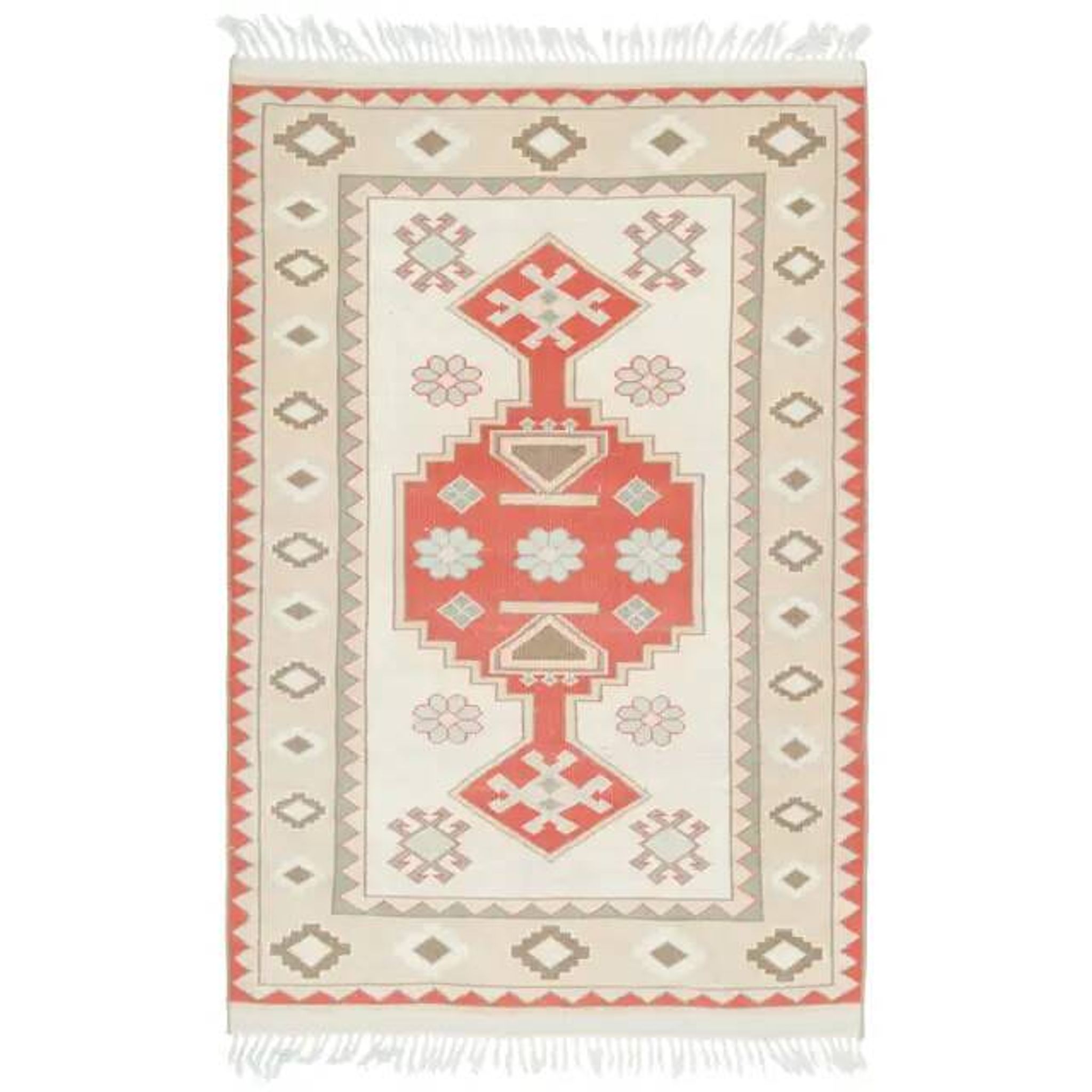 Vintage Turkish Oushak Handmade Wool Cotton Beige Area Rug 115x179