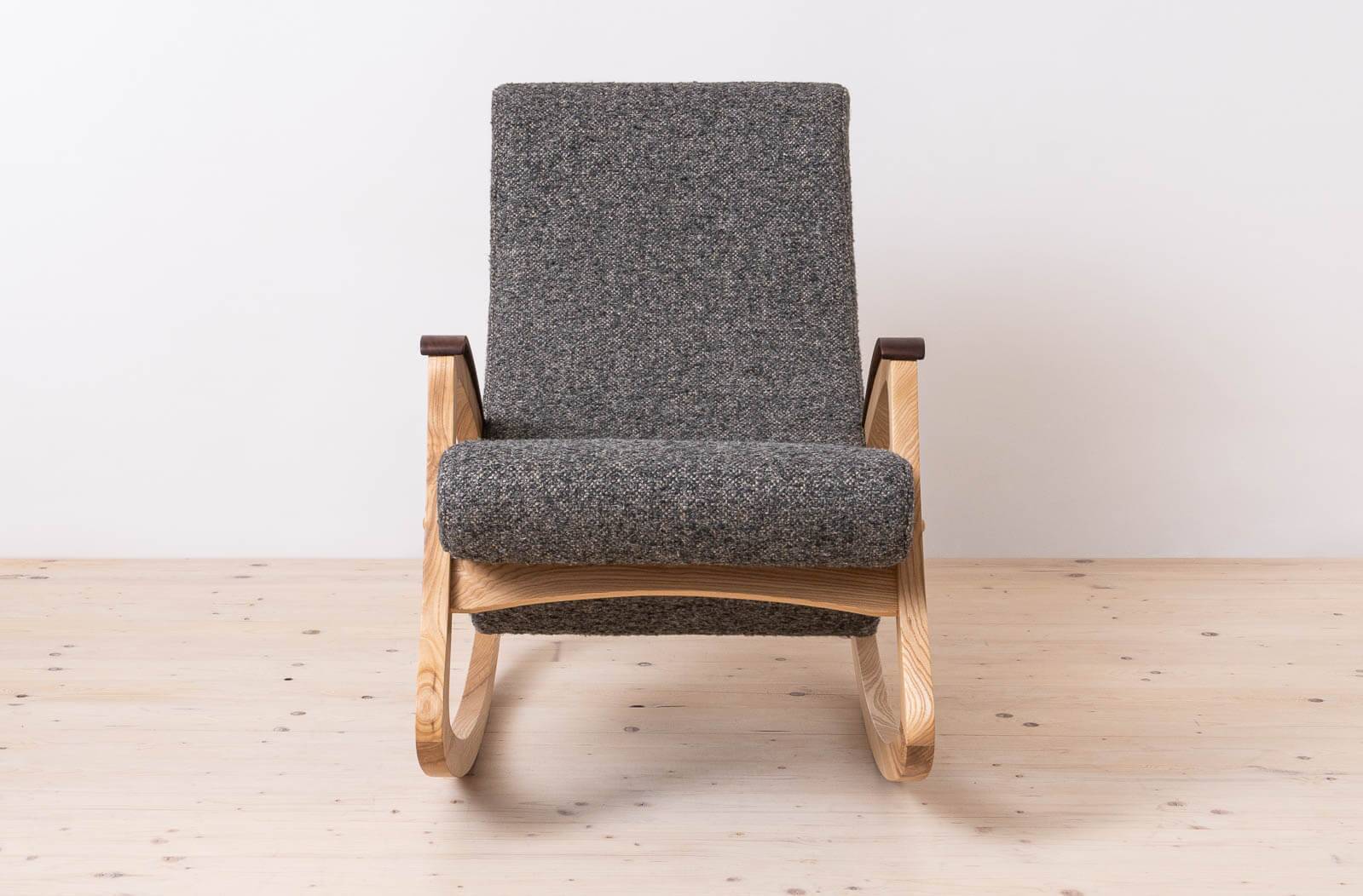 Mid Century Modern Vintage Rocking Chair, Czechoslovakia, 1950s, Reupholstered