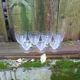 Antique engraved crystal stemmed wine glasses set of 7