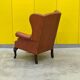 Fauteuil Chesterfield en cuir marron clair vintage