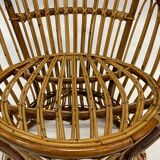Ensemble de deux fauteuils en rotin du milieu du siècle par Bonacina 1950 Design