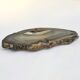 Vintage blue-grey agate slice tray and agate ashtray from the 1960s