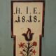 Antique German wedding armoire, hand-painted, 1818.