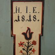 Armoire de mariage allemande antique 1818 peinte à la main